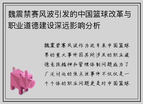 魏震禁赛风波引发的中国篮球改革与职业道德建设深远影响分析